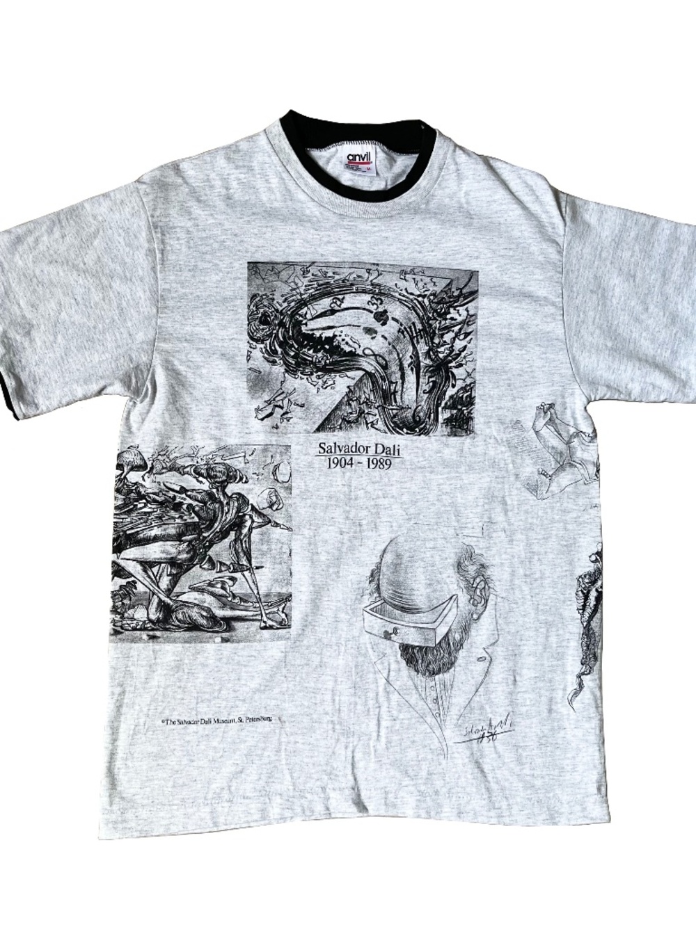 Vintage Salvador Dali Art All Over Print T Shirt 1990s Museum Surreal